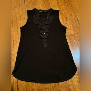 Flounce-Trim Sleeveless Top